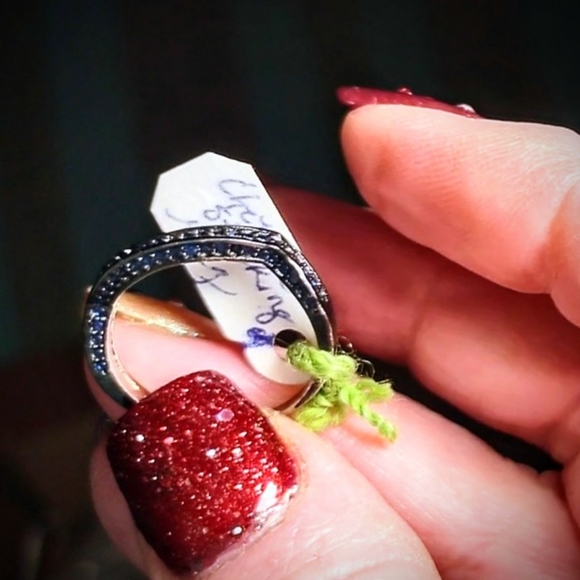 Blue Zircon Stacking Band - Picture 5 of 12